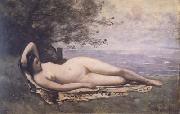 Bacchante couchee au bord de la mer (mk11) Jean Baptiste Camille  Corot